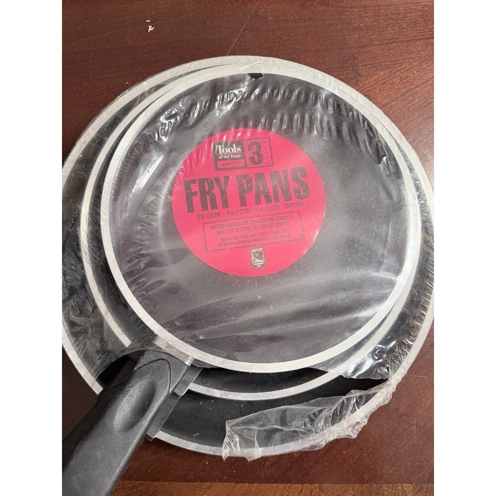 Set Of 3 Tools Of The Trade Nonstick Fry Pans 8”, 9”, And 11”